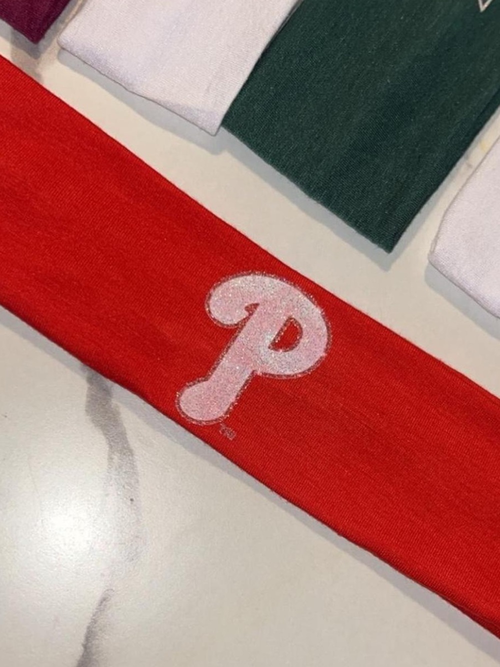 Philadelphia Phillies Red Headband with Glitter P Logo